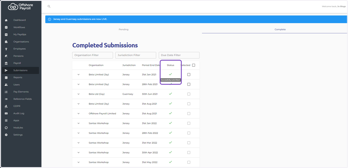 Verify Submission Status