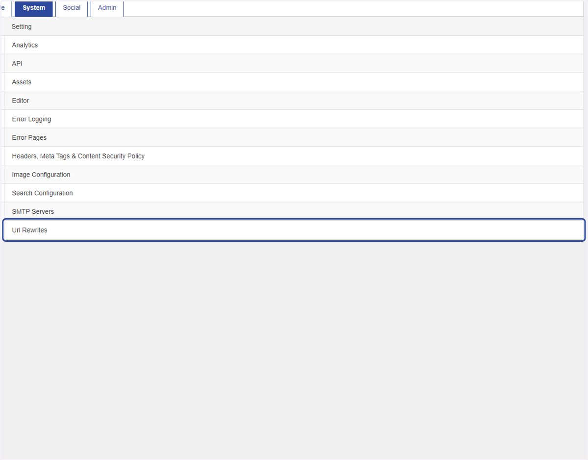 Click on Url Rewrites
