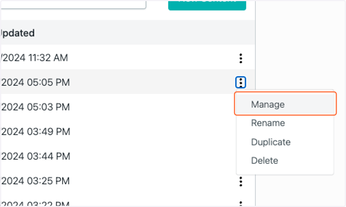 Click on Manage