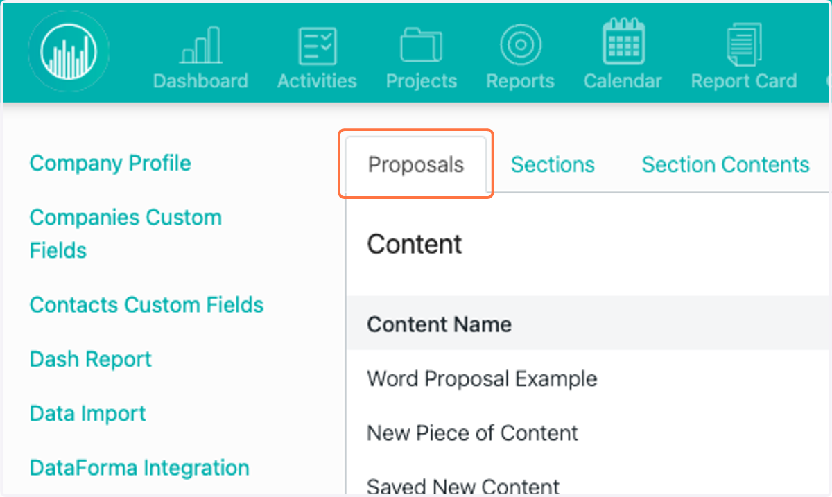 Click on Proposals