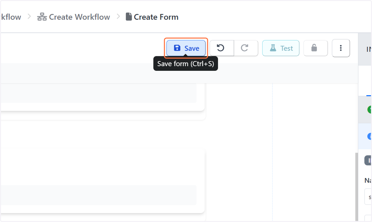 Click on Save form (Ctrl+S)