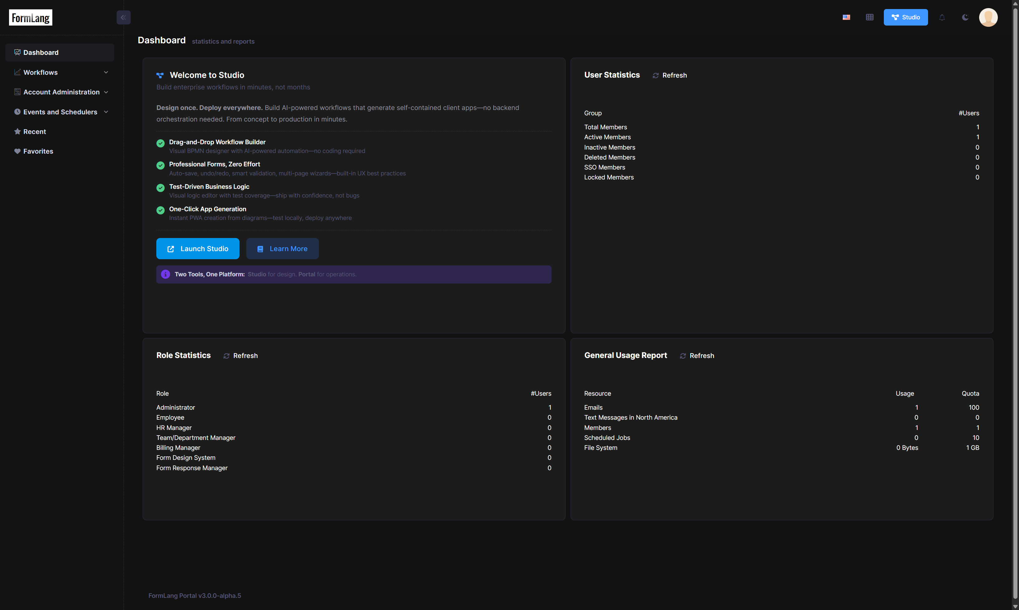 Click on Launch Studio