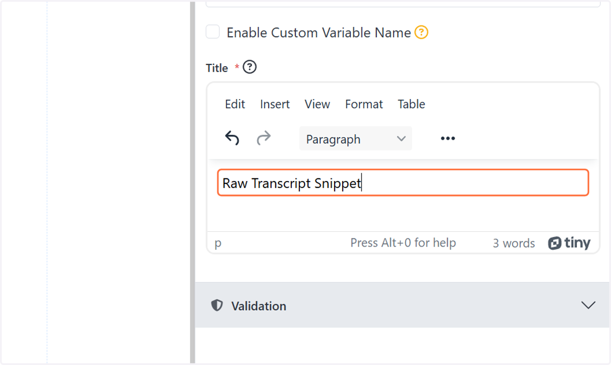 Type Rich Text Area. Press ALT-0 for help.