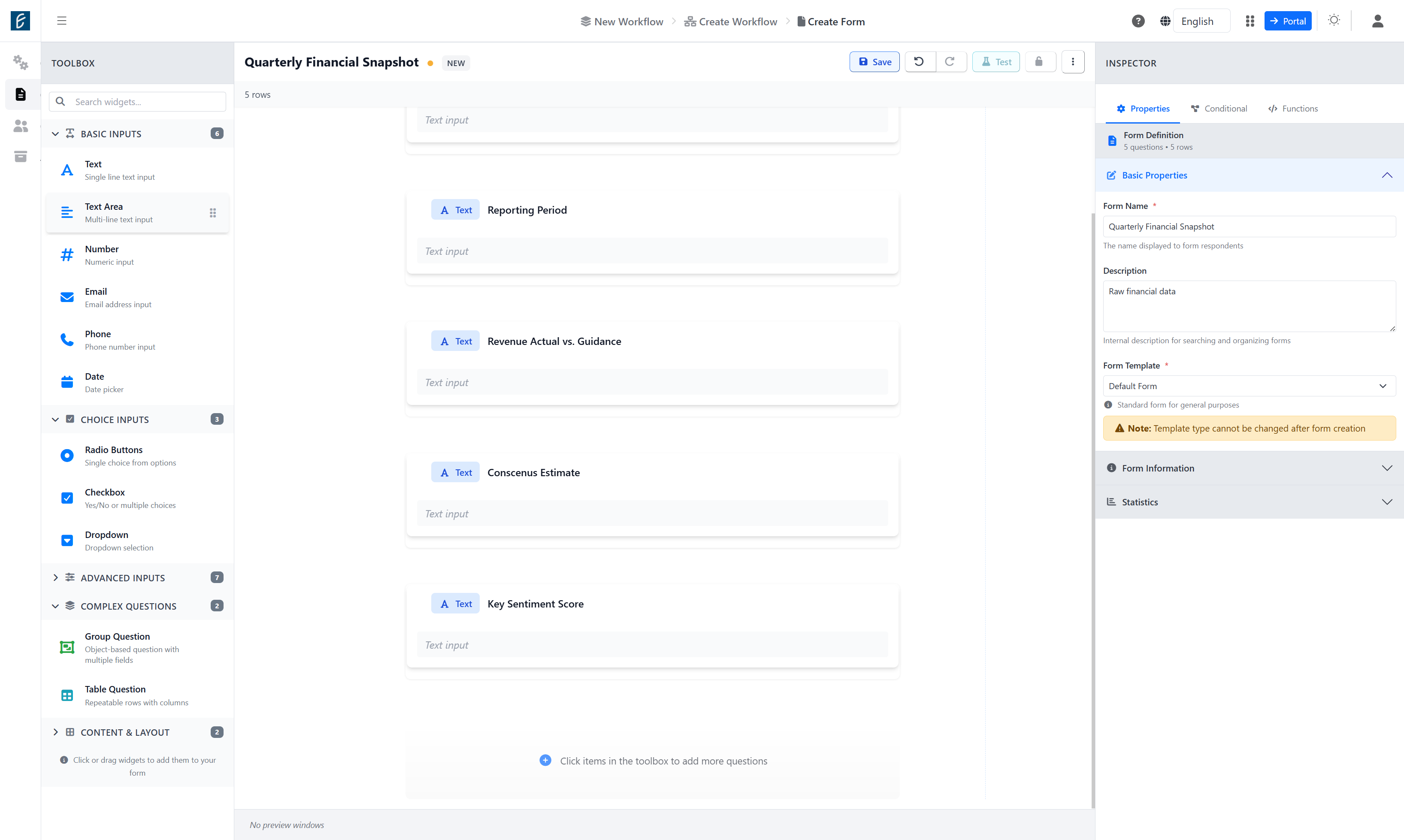 Click on Text Area: Multi-line text input