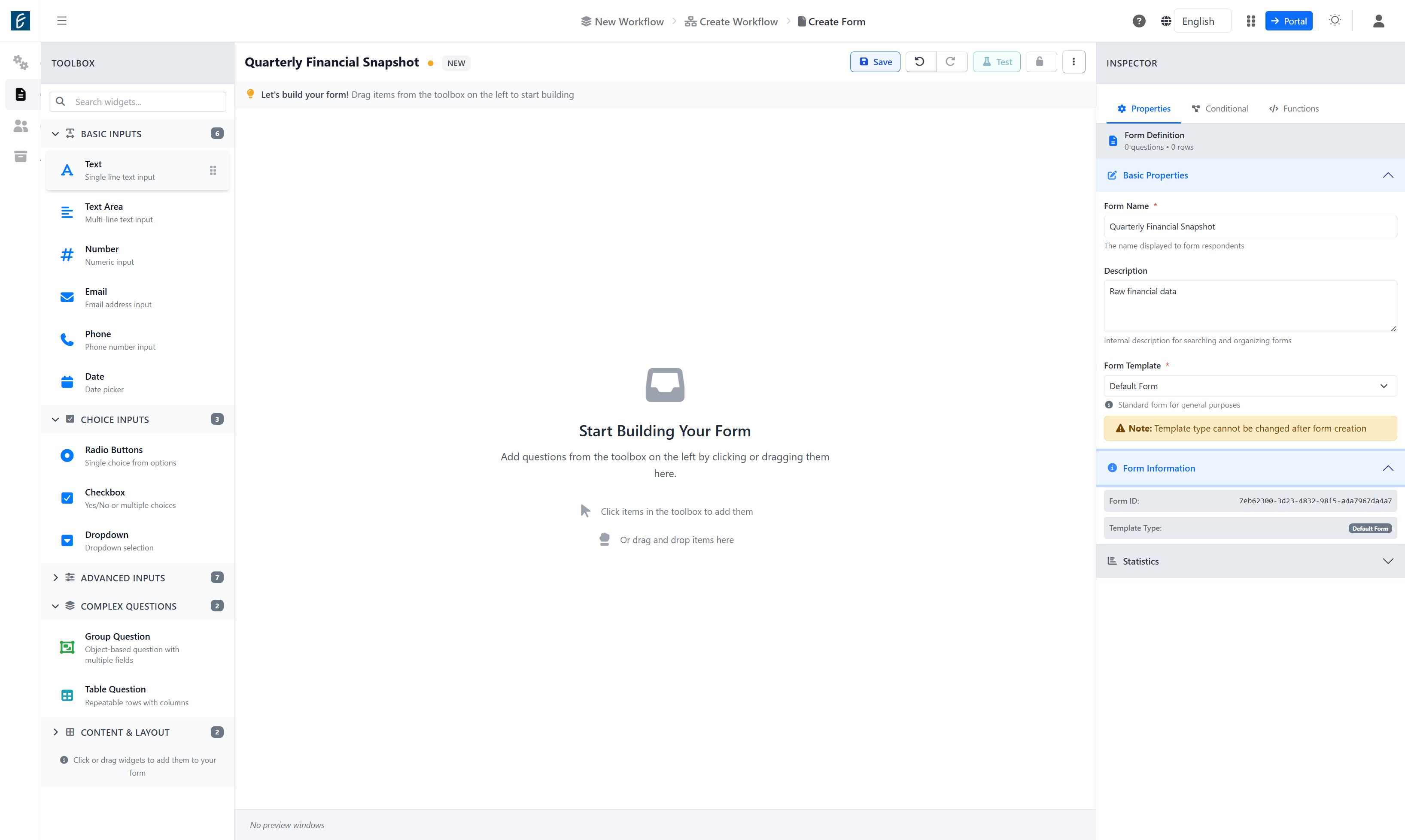 Click on Text: Single line text input