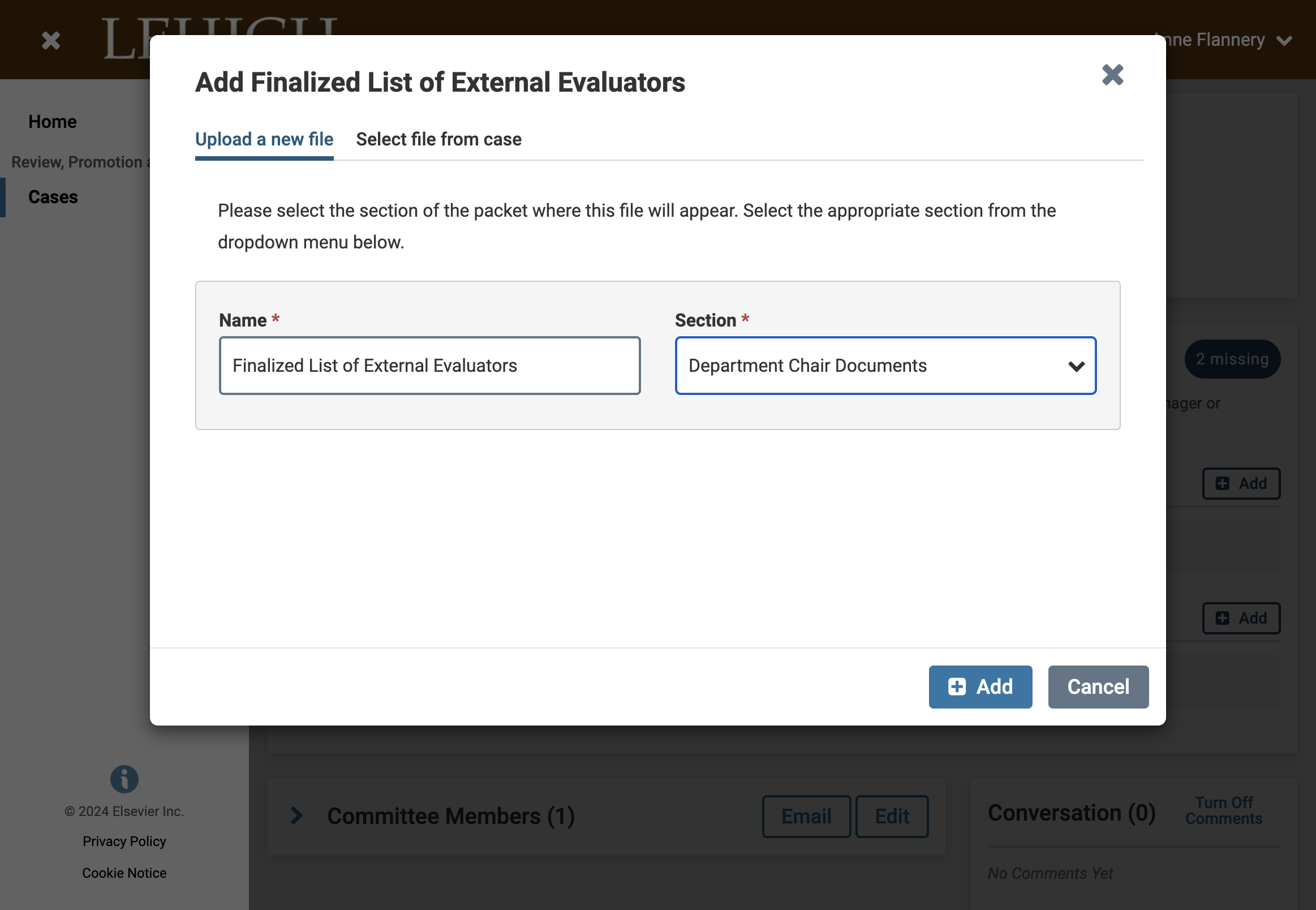 Select Department Chair Documents