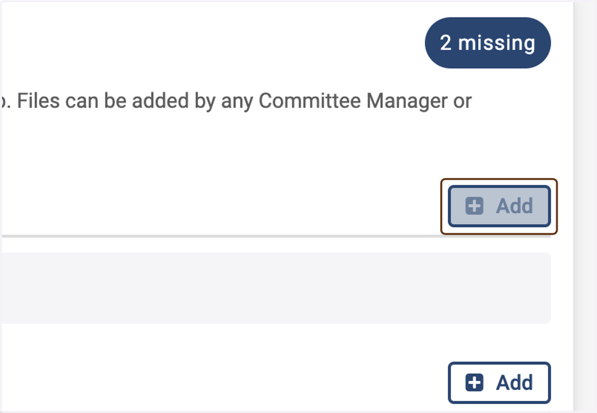 Click Add next to Finalized List of External Evaluators