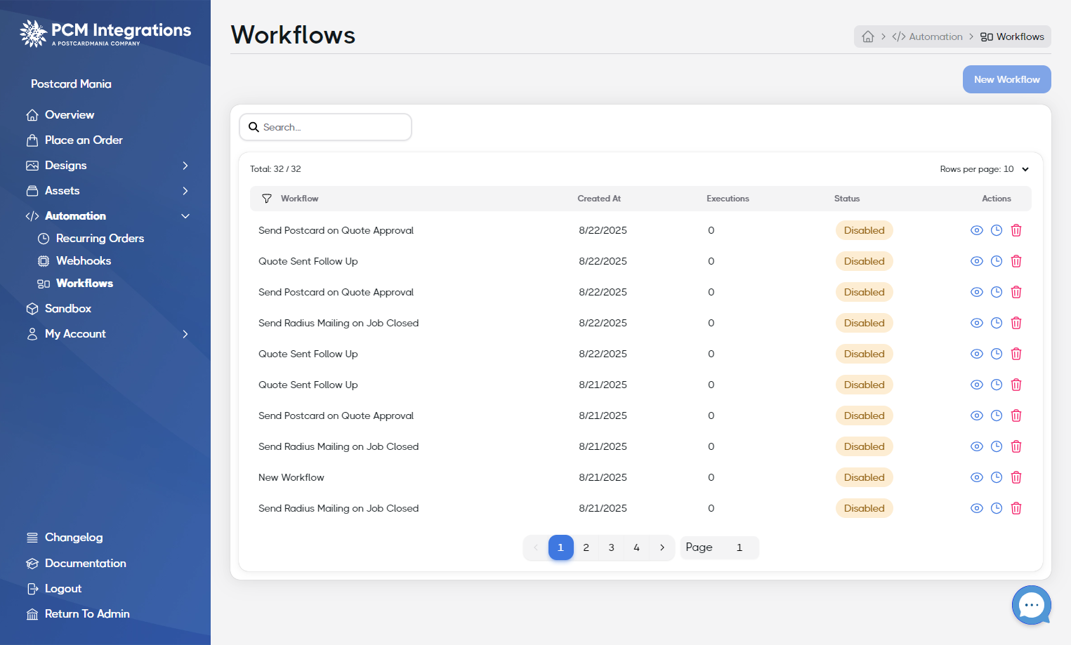 Click on New Workflow