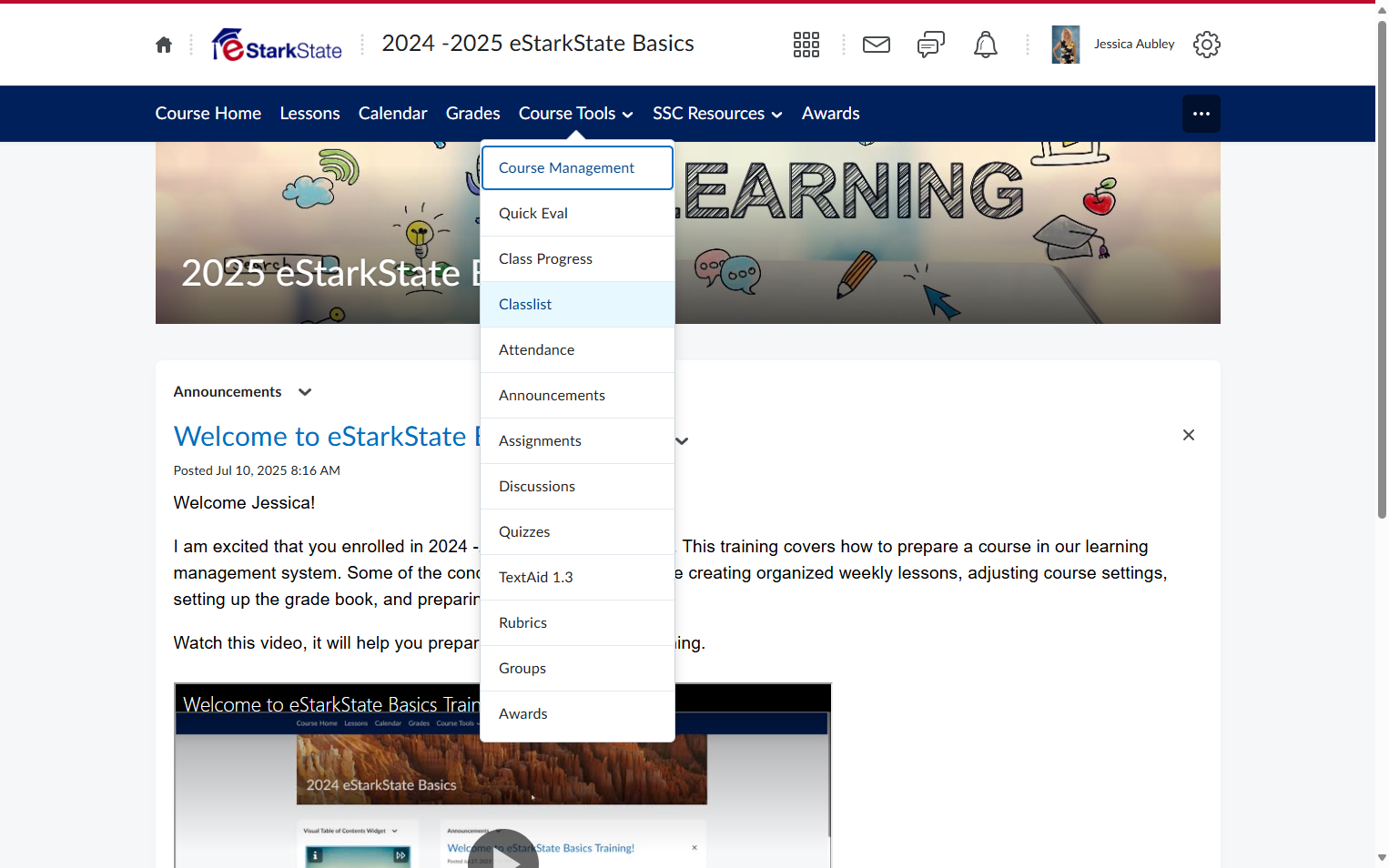 Click on Classlist