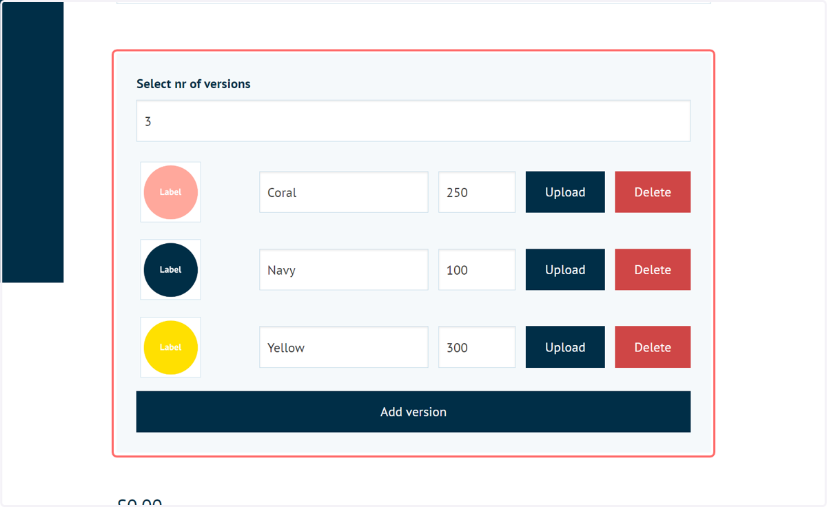 The completed versions will be displayed on the product landing page