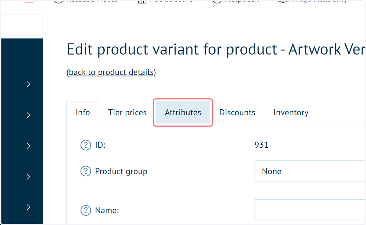 Click on Attributes