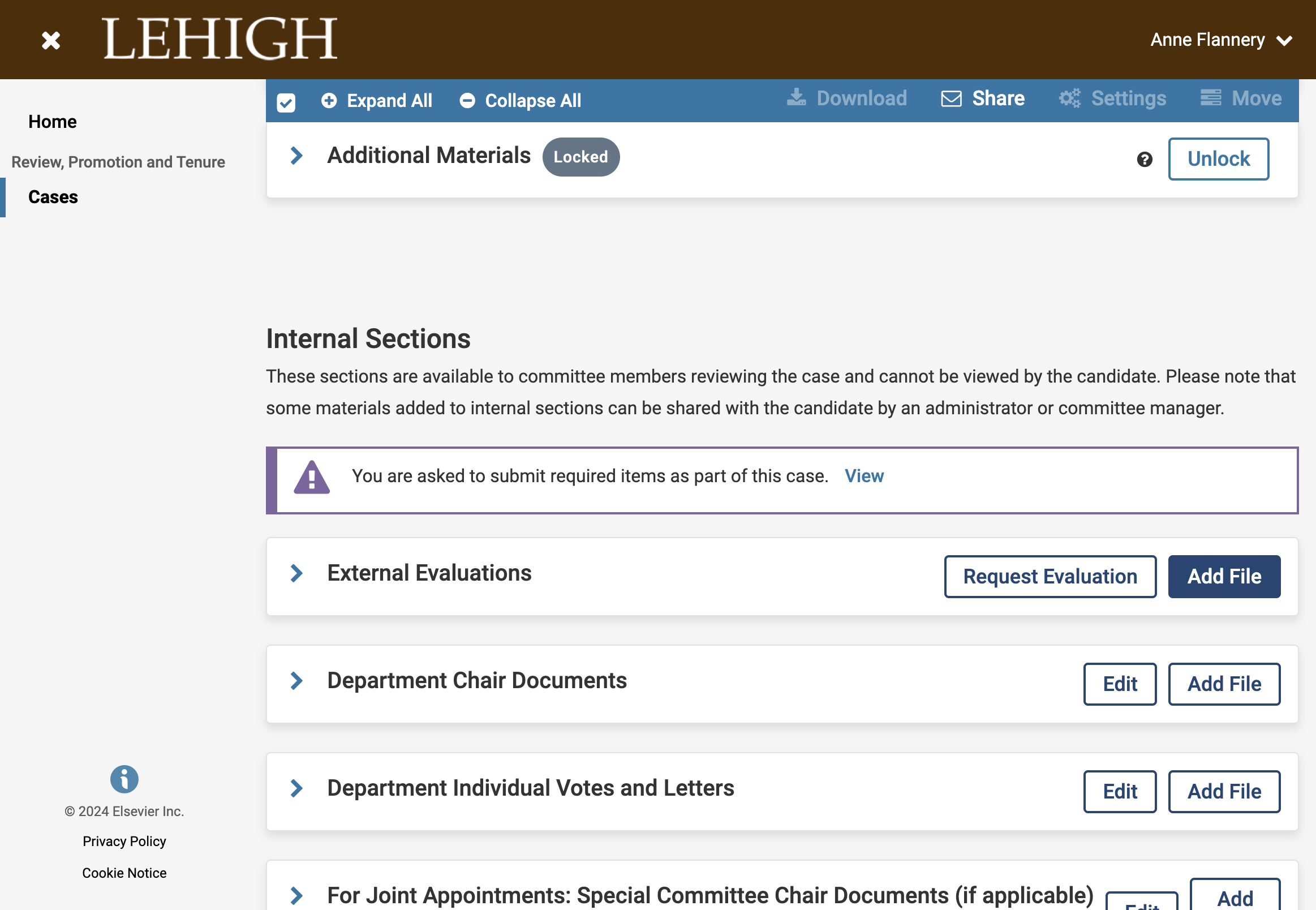 Click on Add File next to External Evaluations