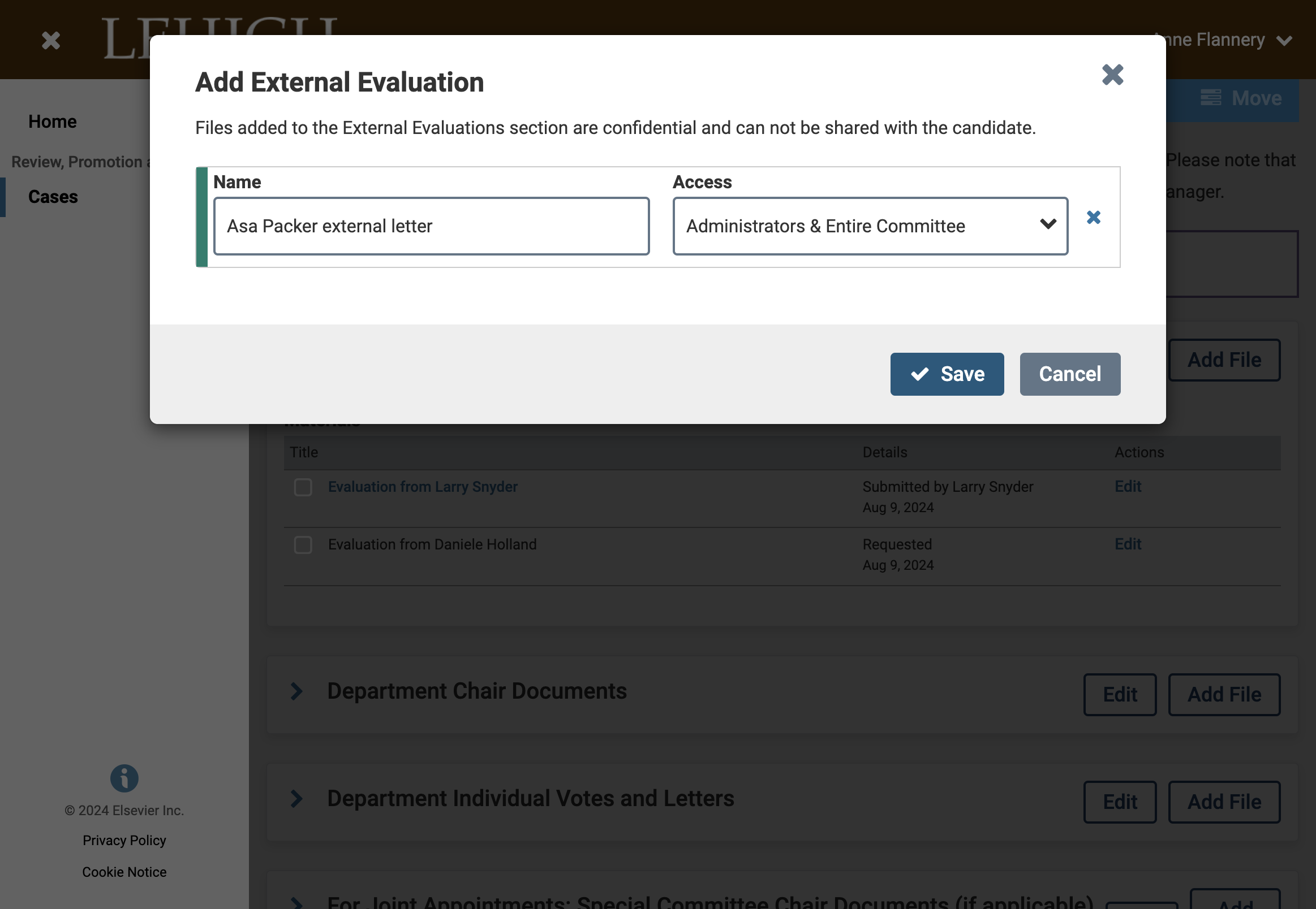 Choose "Administrators & Entire Committee", then click on Save