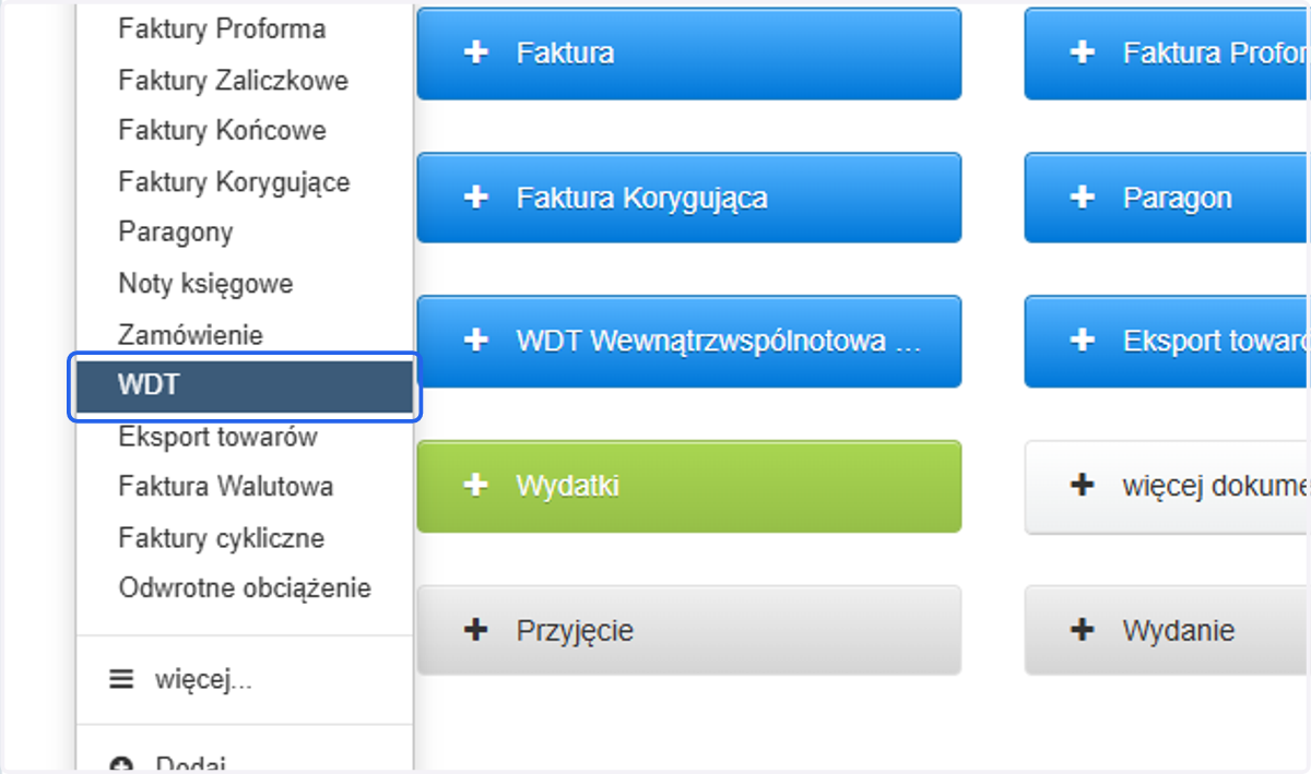 Wystarczy, że z listy wybierzesz opcję 'WDT'.