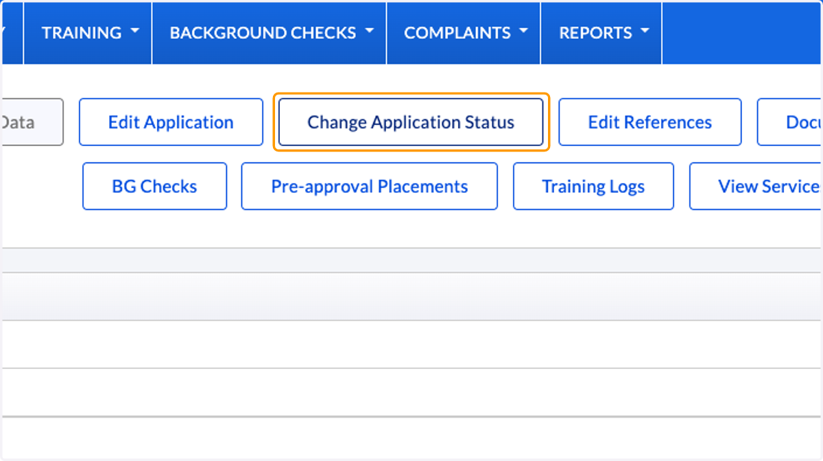 After the page refreshes, click on Change Application Status