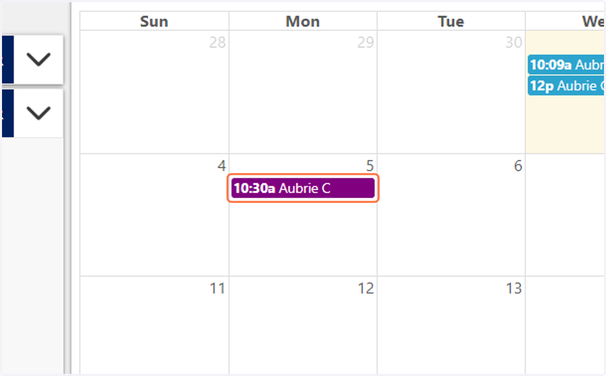 The appointment will automatically move to the new day/time.