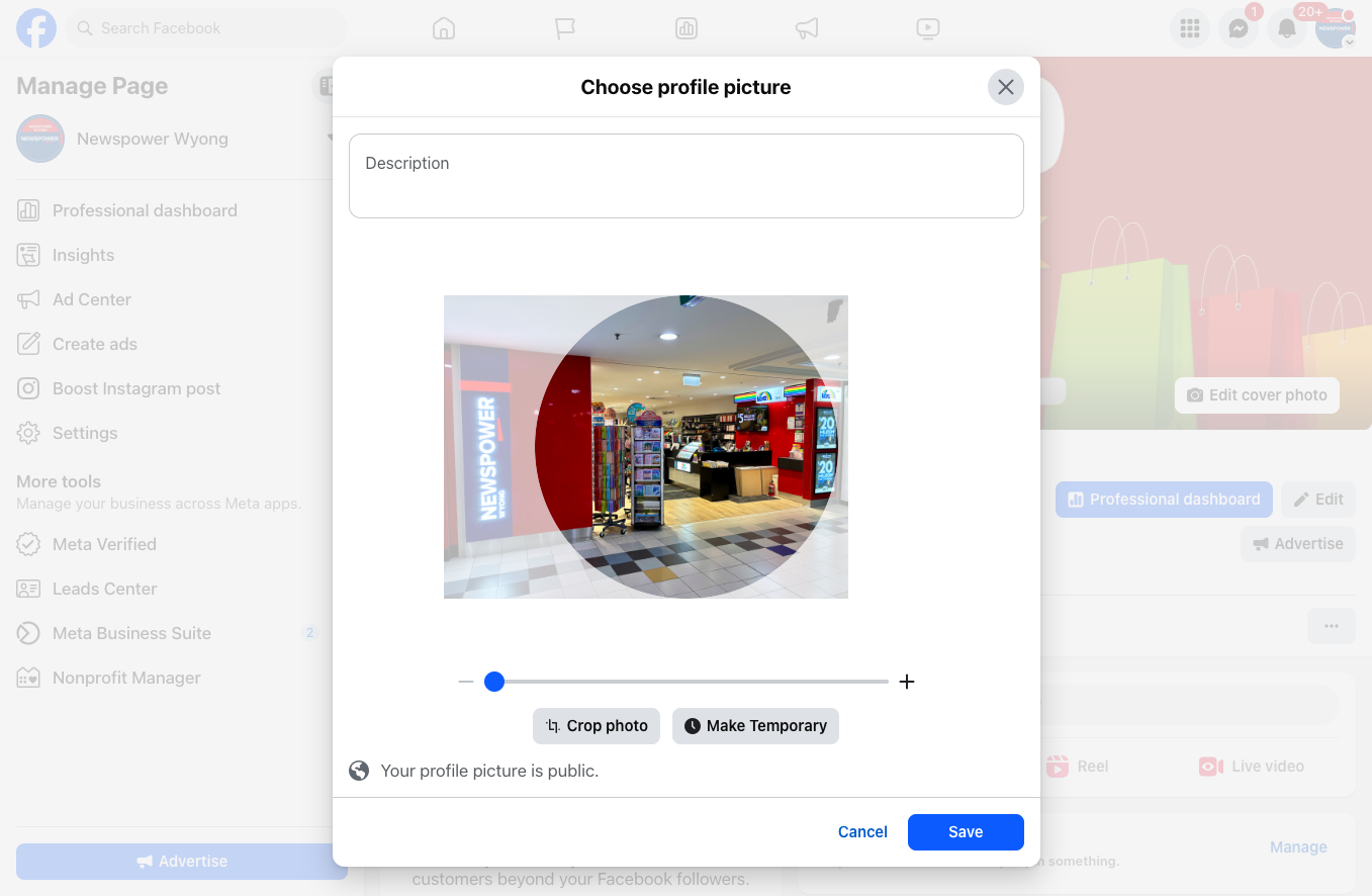 Drag image to reposition