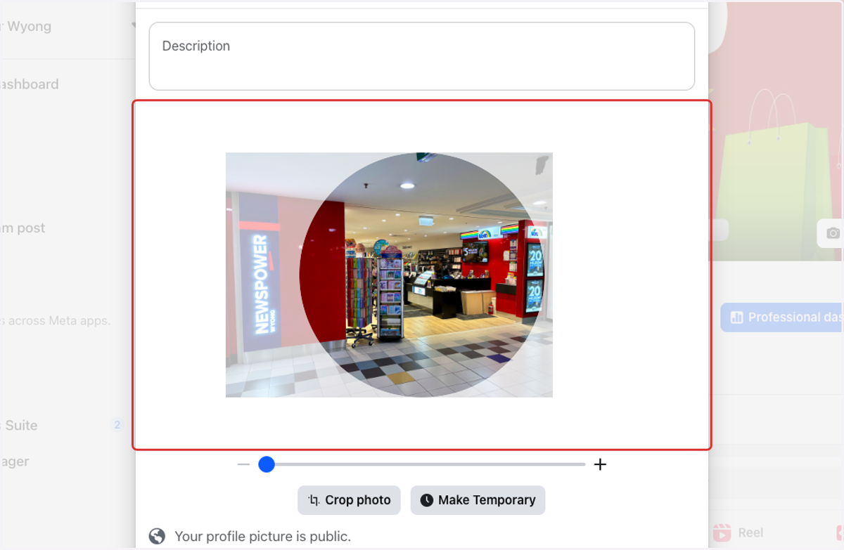 Drag image to reposition