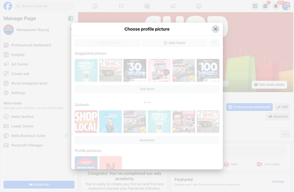 Select new image from your files