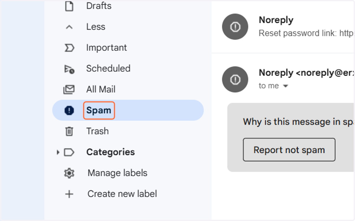 “More” дарснаар хуудас доош сунах ба ахийн доош гүйлгэн “Spam” дээр дарна