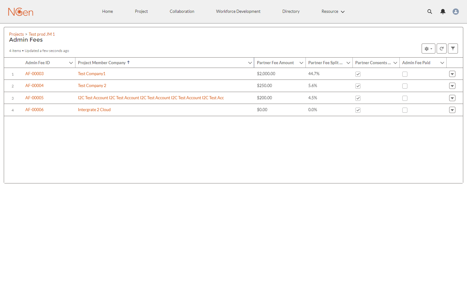 The Admin Fee ID is a random numerical value associated with each admin fee item.