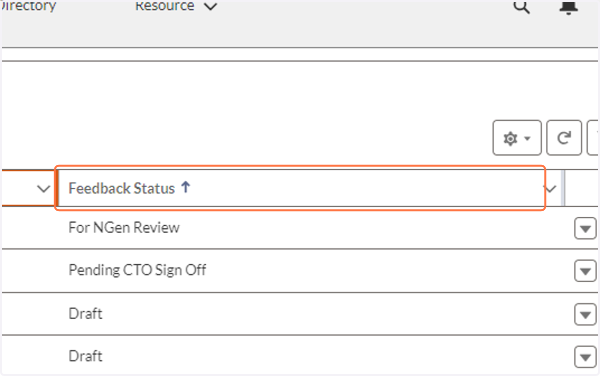 Third is Feedback status, which indicates who is responsible for the document at any time.