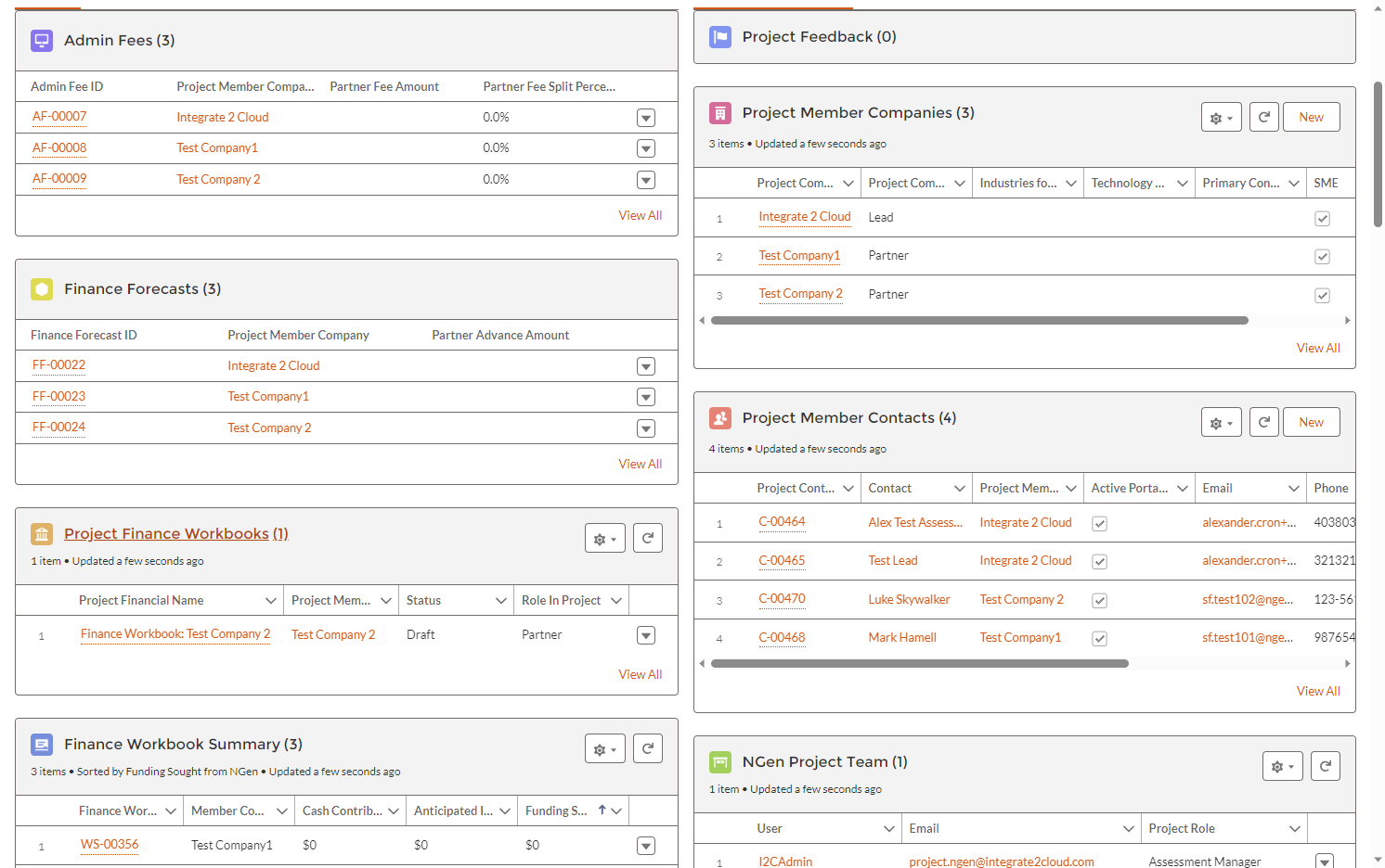 Click on Project Finance Workbooks…