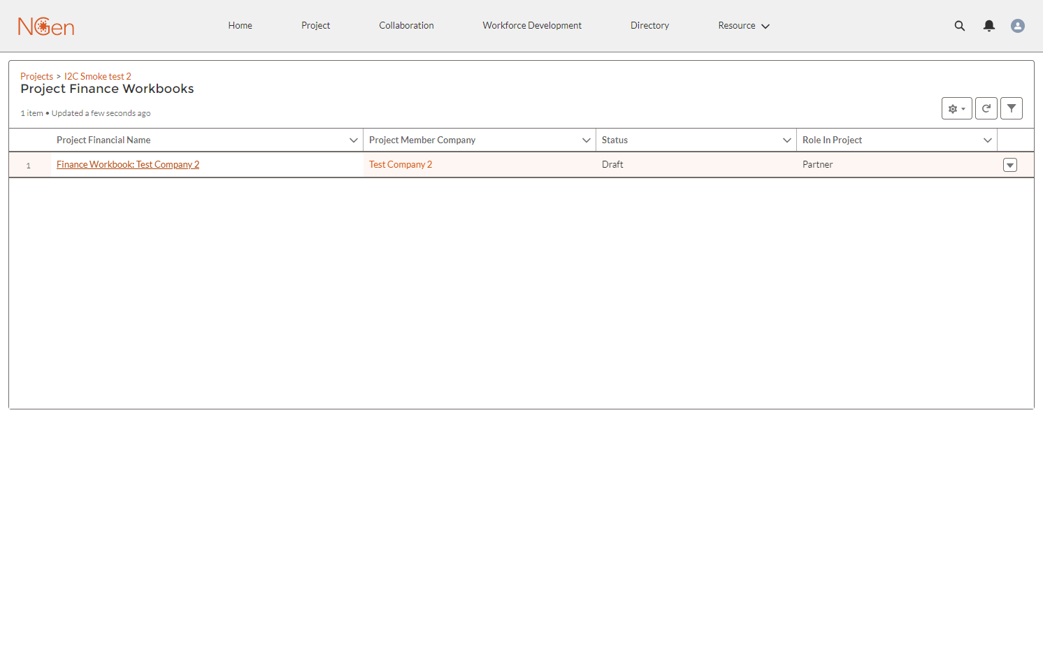 Click on your Company's workbook