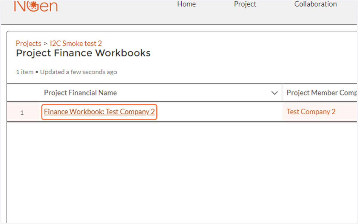 Click on your Company's workbook