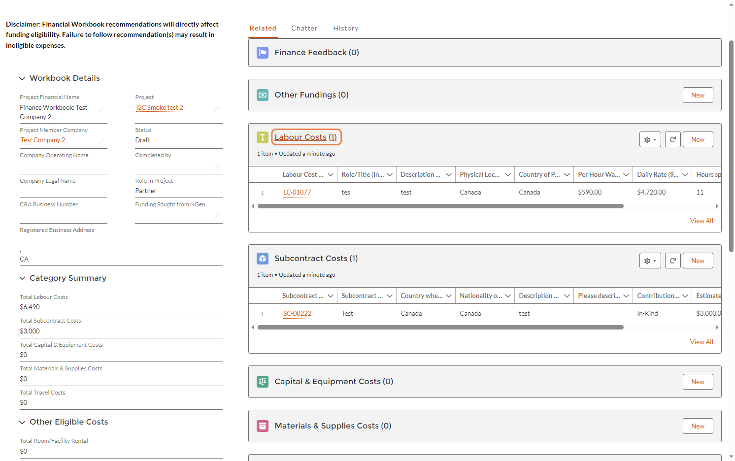 If you would like to edit your Labour Costs, click here…