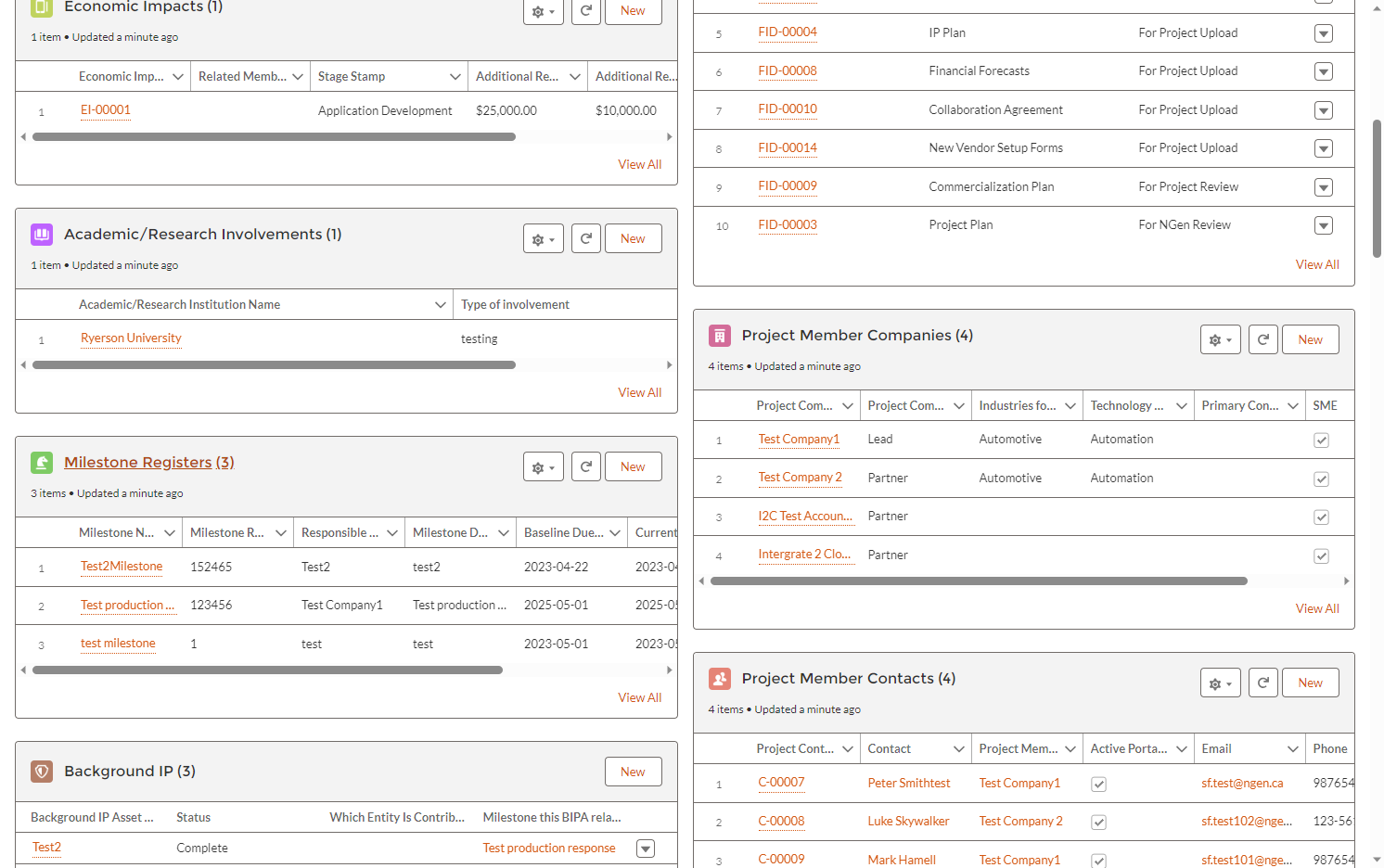 Click on Milestone Registers…