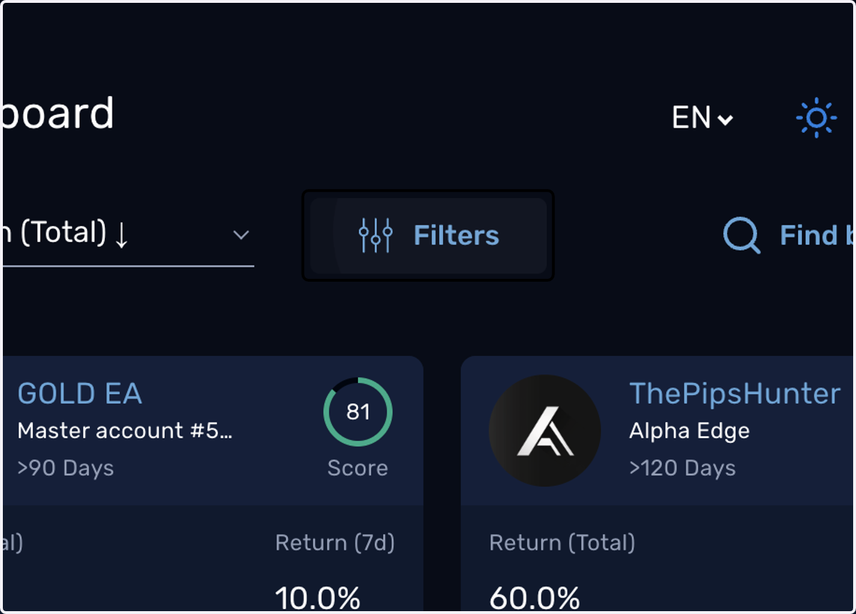Filters can help you narrow down your search