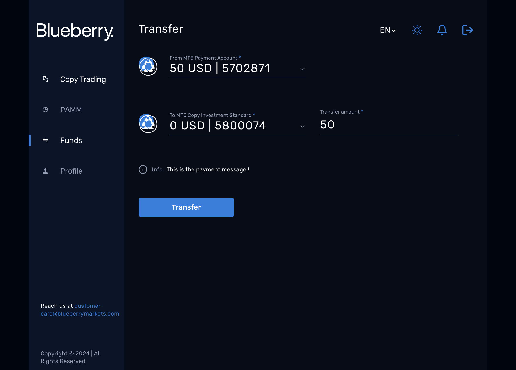 To start looking for a Master, click on Copy Trading