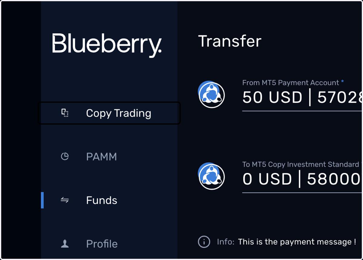To start looking for a Master, click on Copy Trading