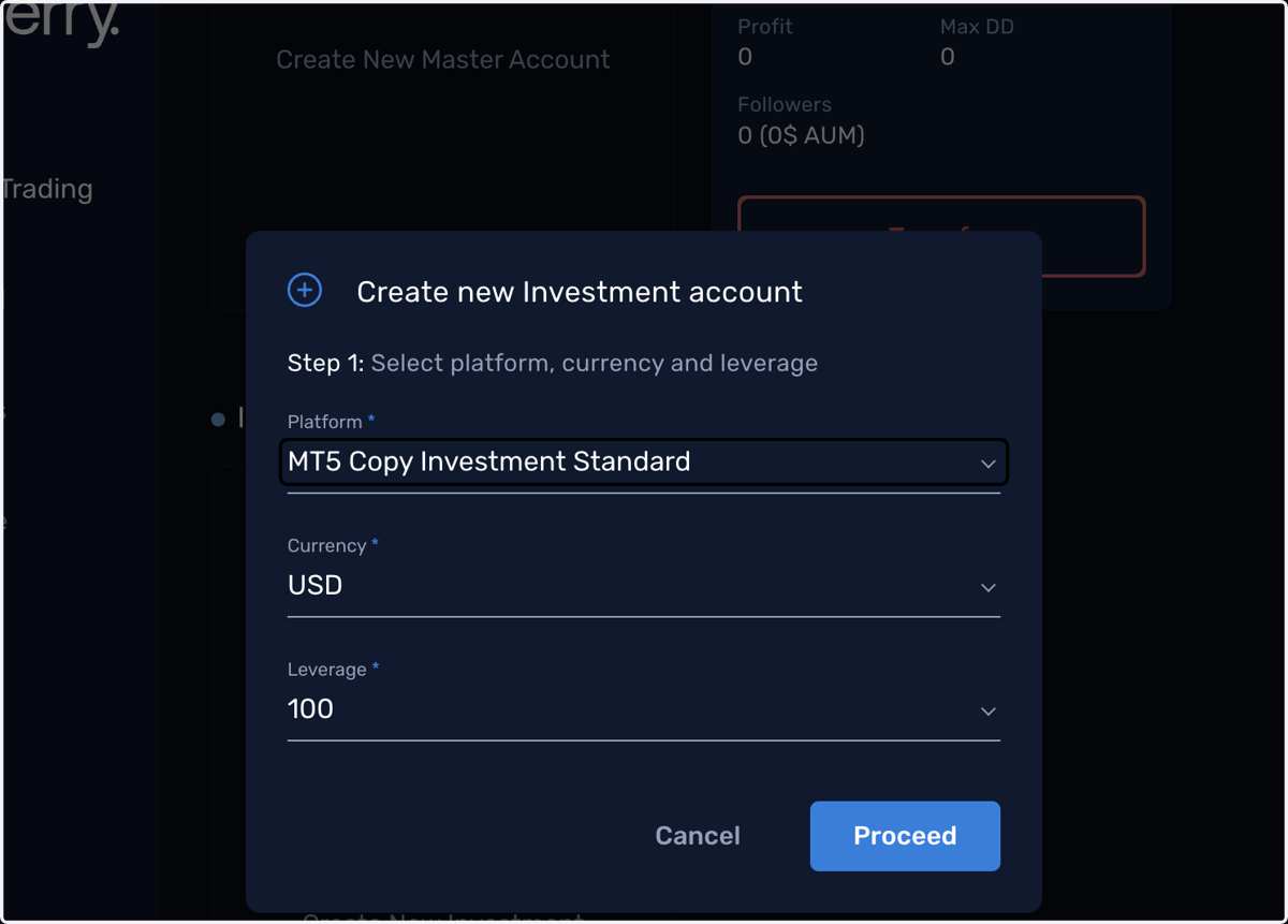 Set up your trading account