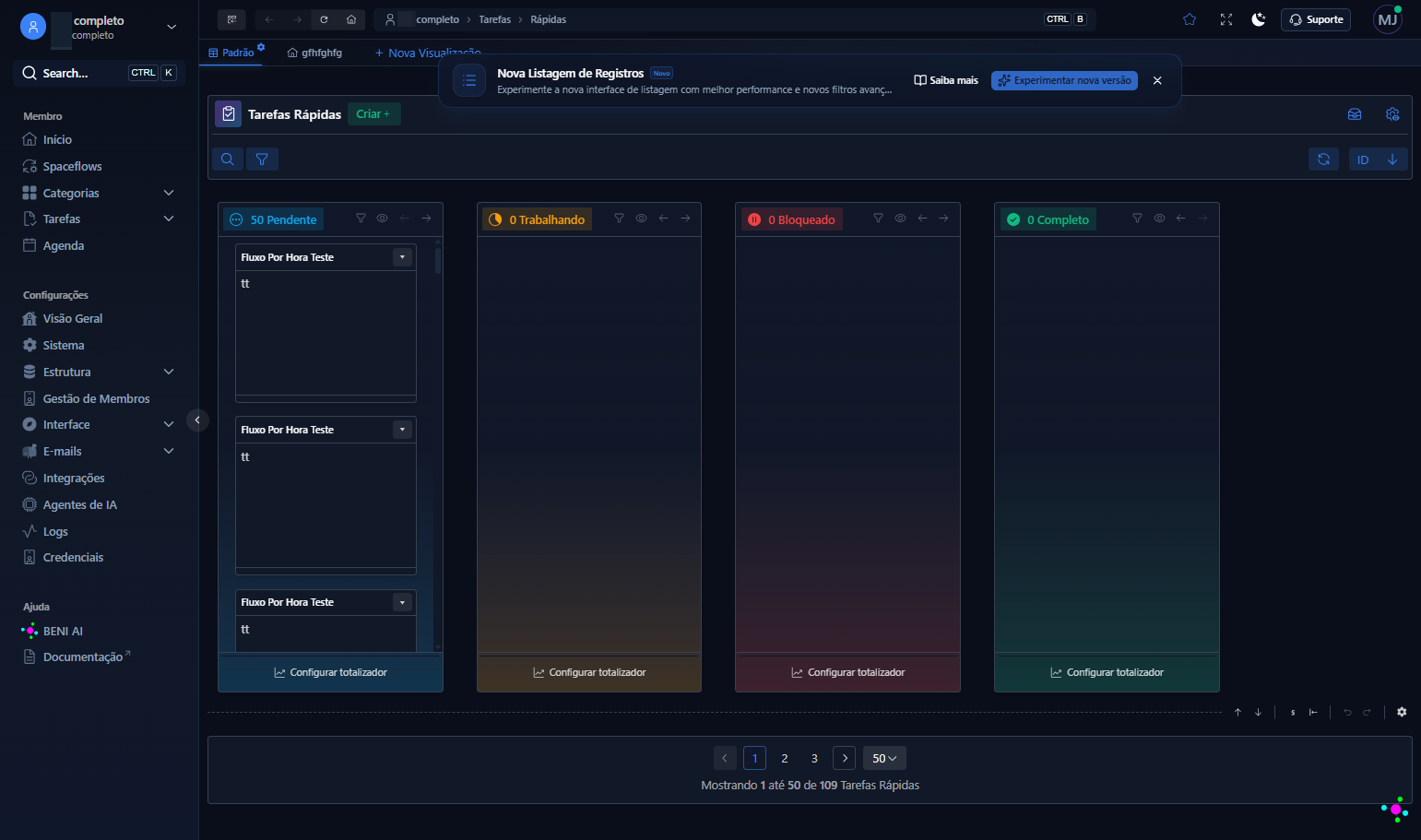 Voltando à versão original, o botão disponível no banner será para, novamente, Experimentar nova versão