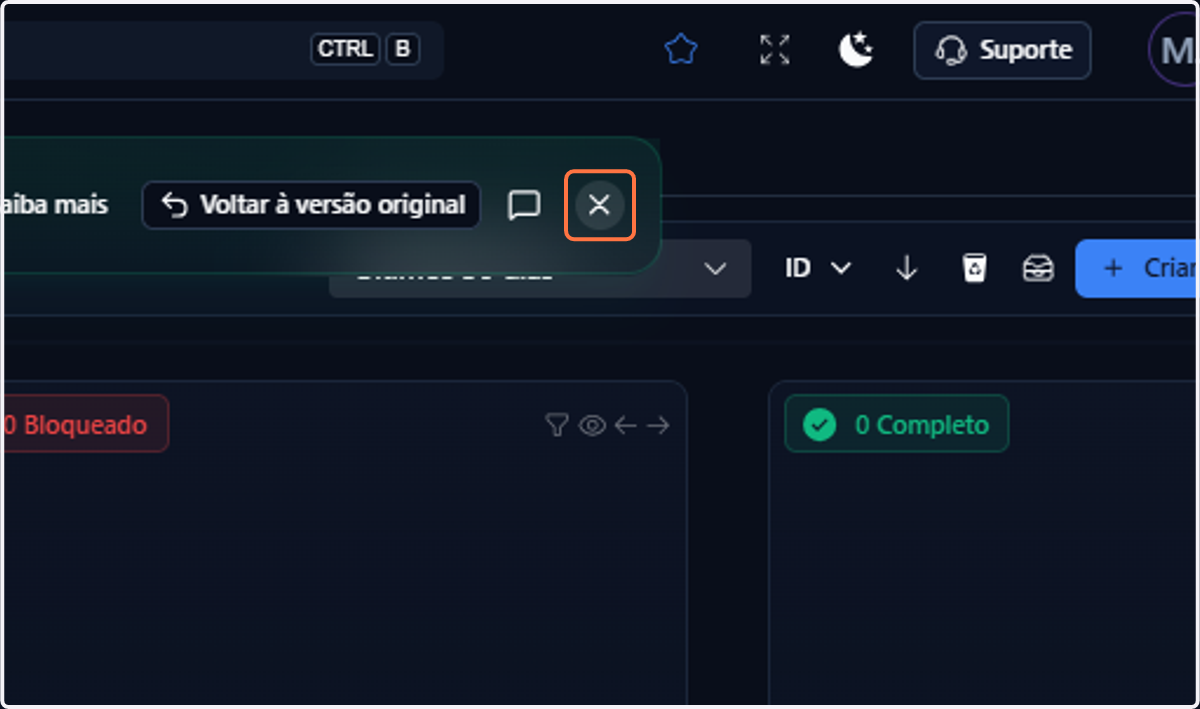 Quando quiser, você pode fechar o banner no X