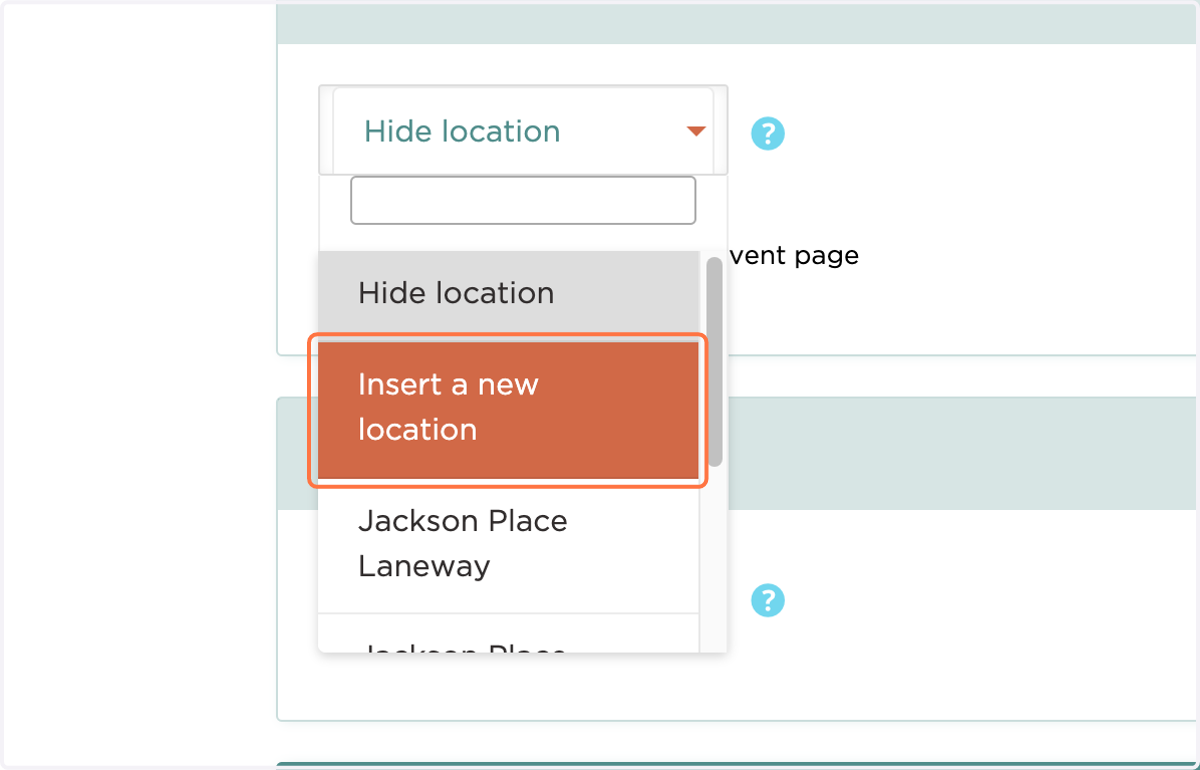 Click on Insert a new location