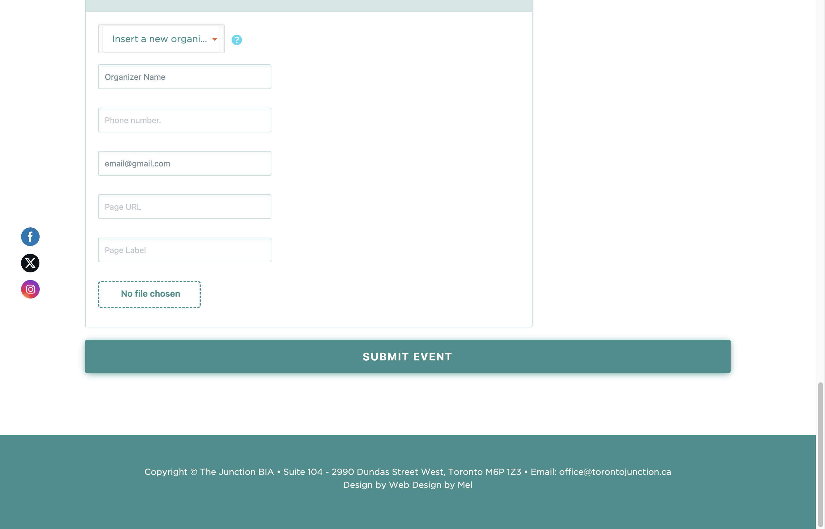 Click on SUBMIT EVENT