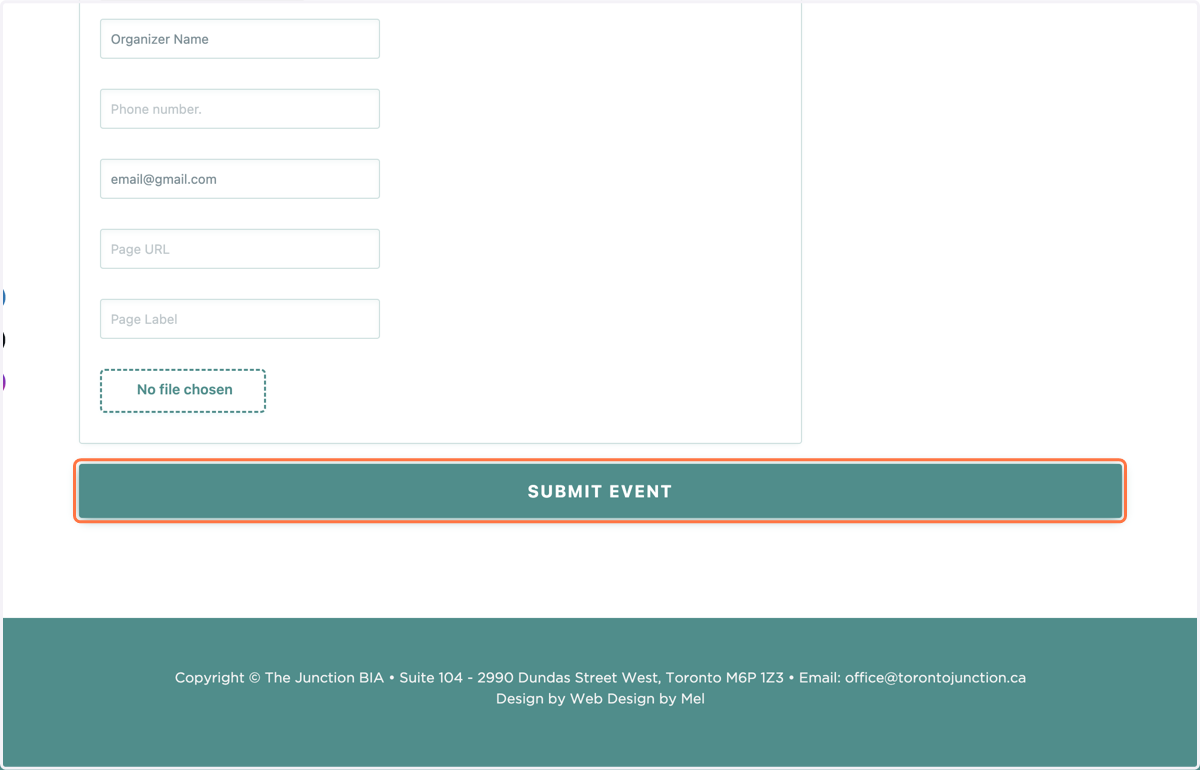 Click on SUBMIT EVENT