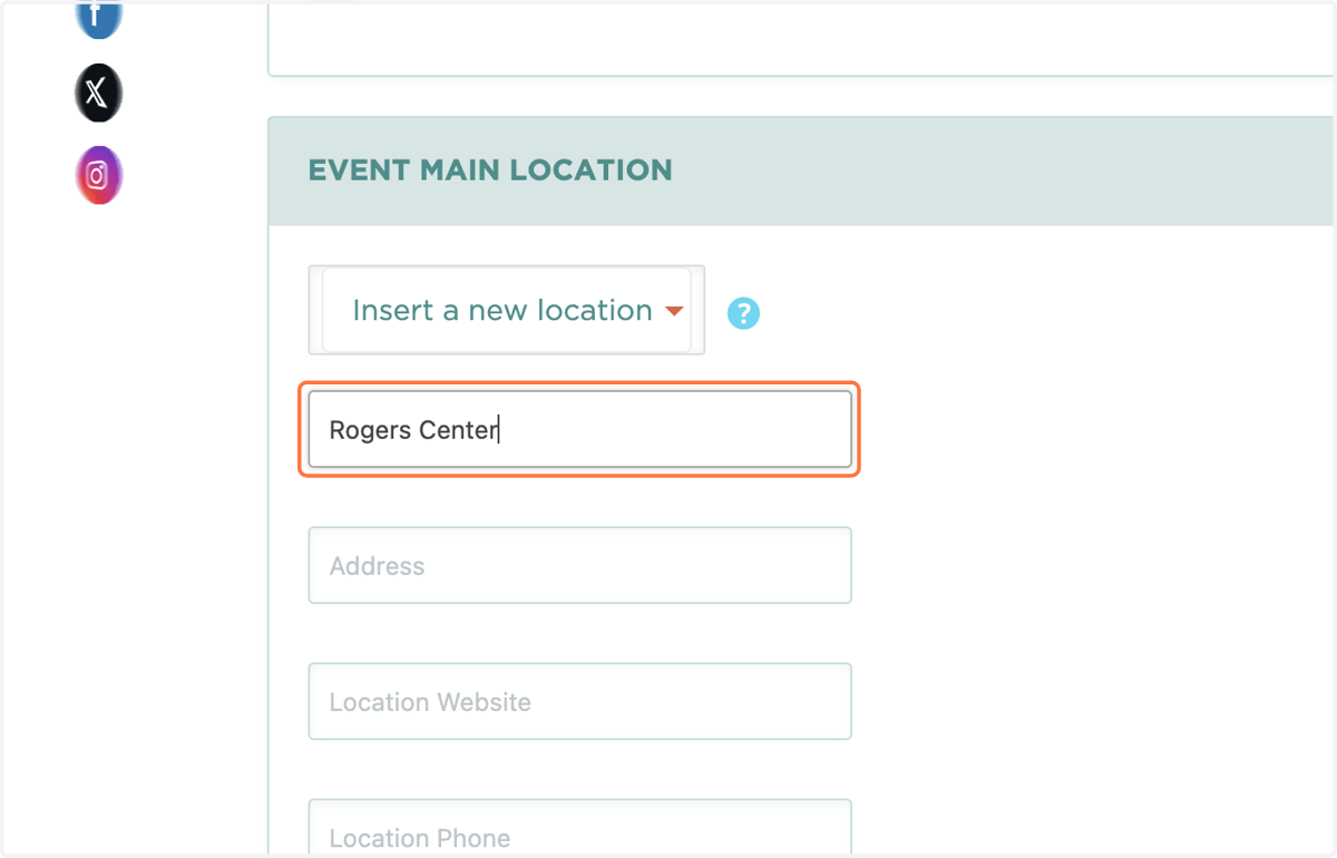 Click on Location Name and enter your location name