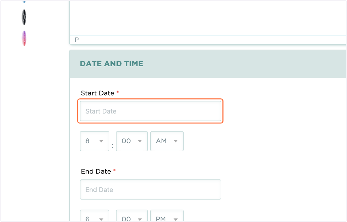 Click on Start Date