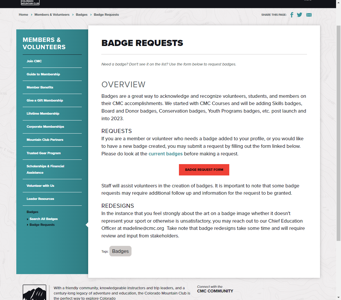 Click on Badge Request Form