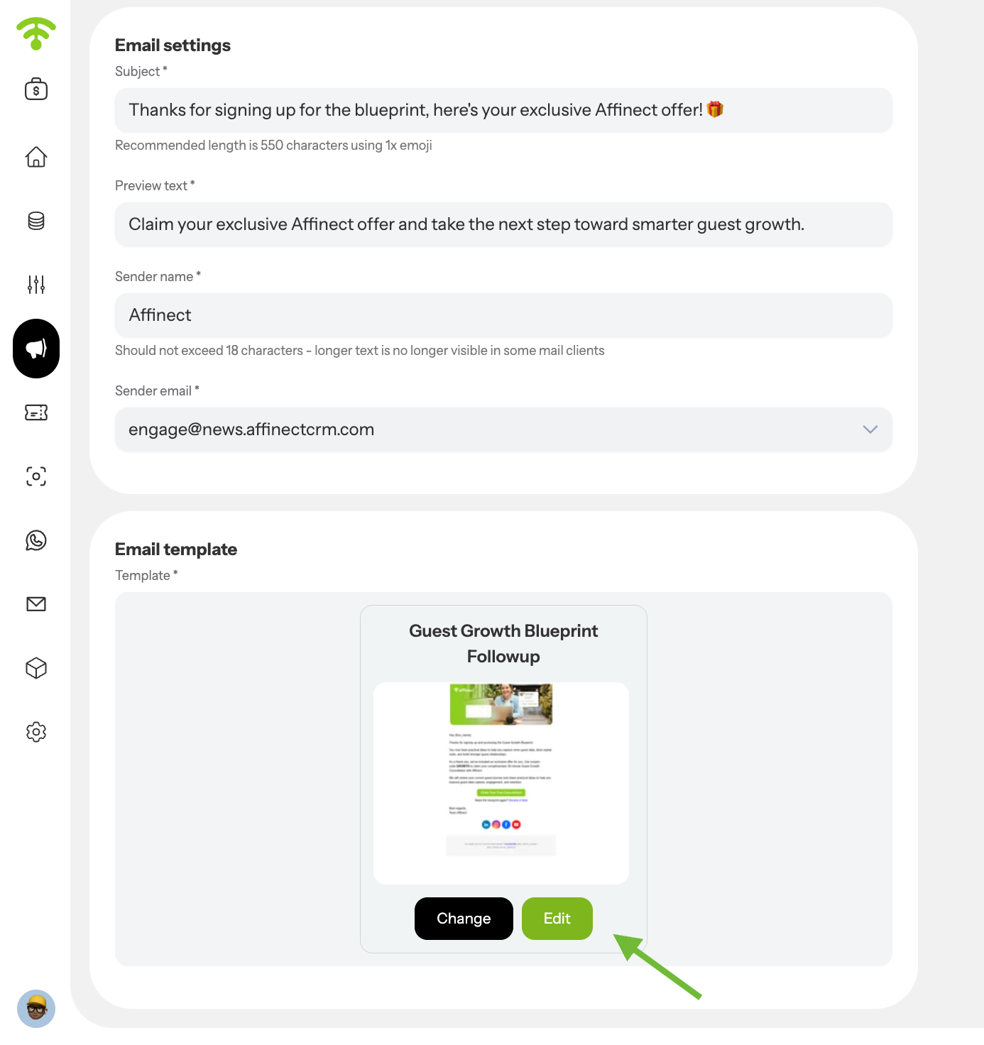 Edit or Change the Email Template
