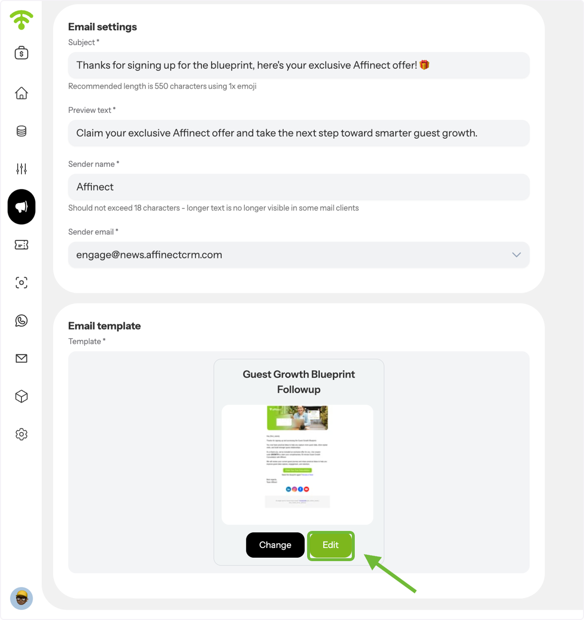 Edit or Change the Email Template