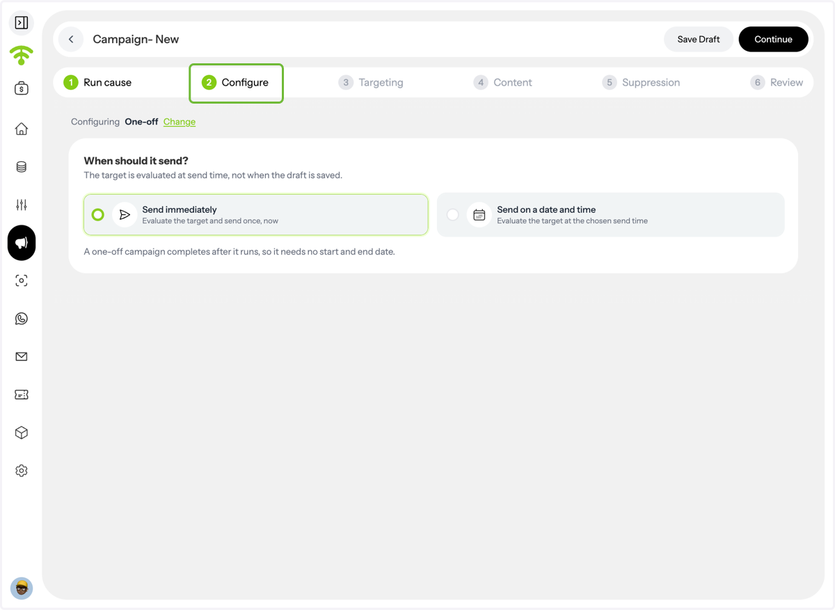 Configure your Campaign.