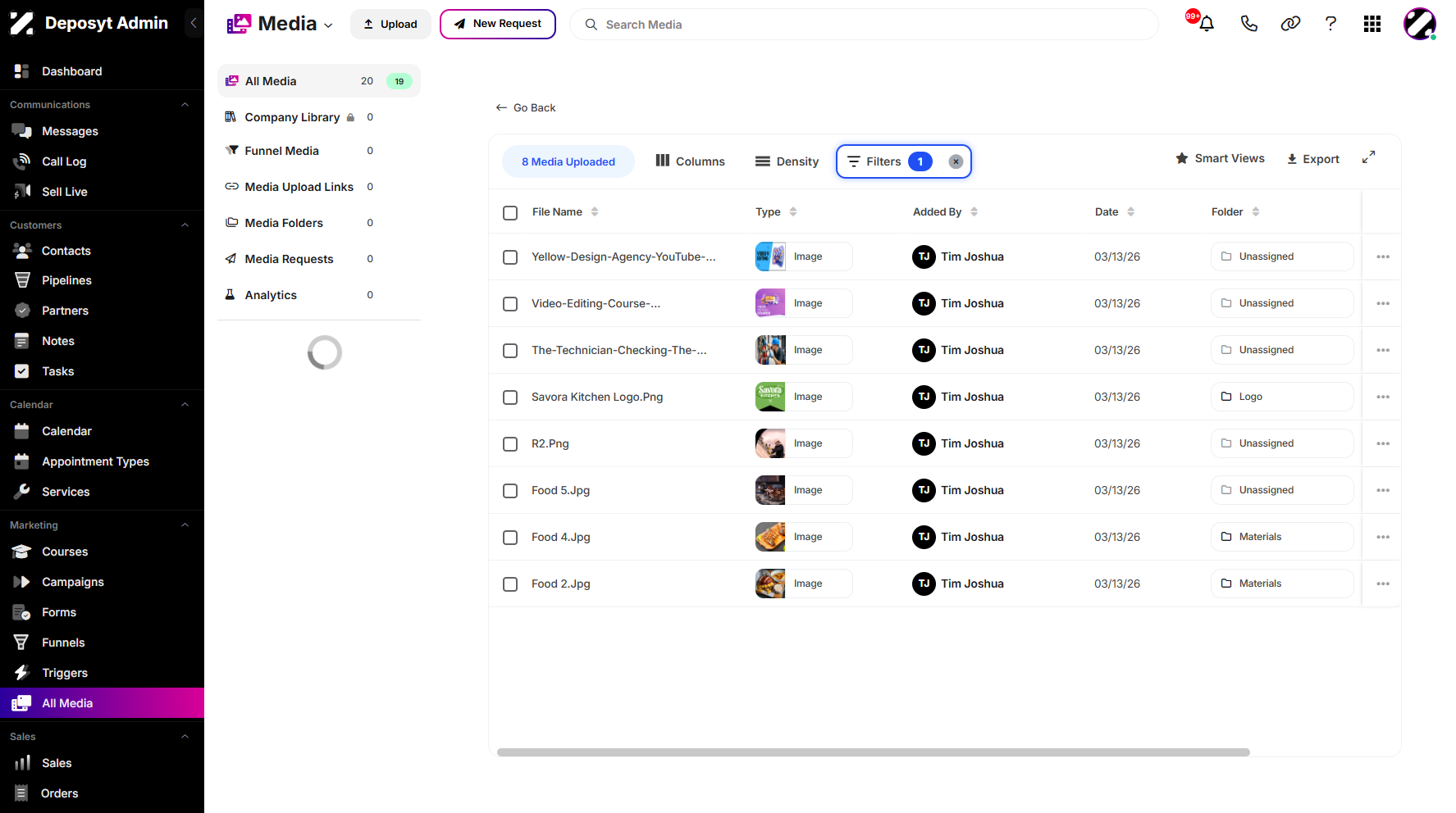 Step 9: You will see the media filtered based on the selected Smart View.