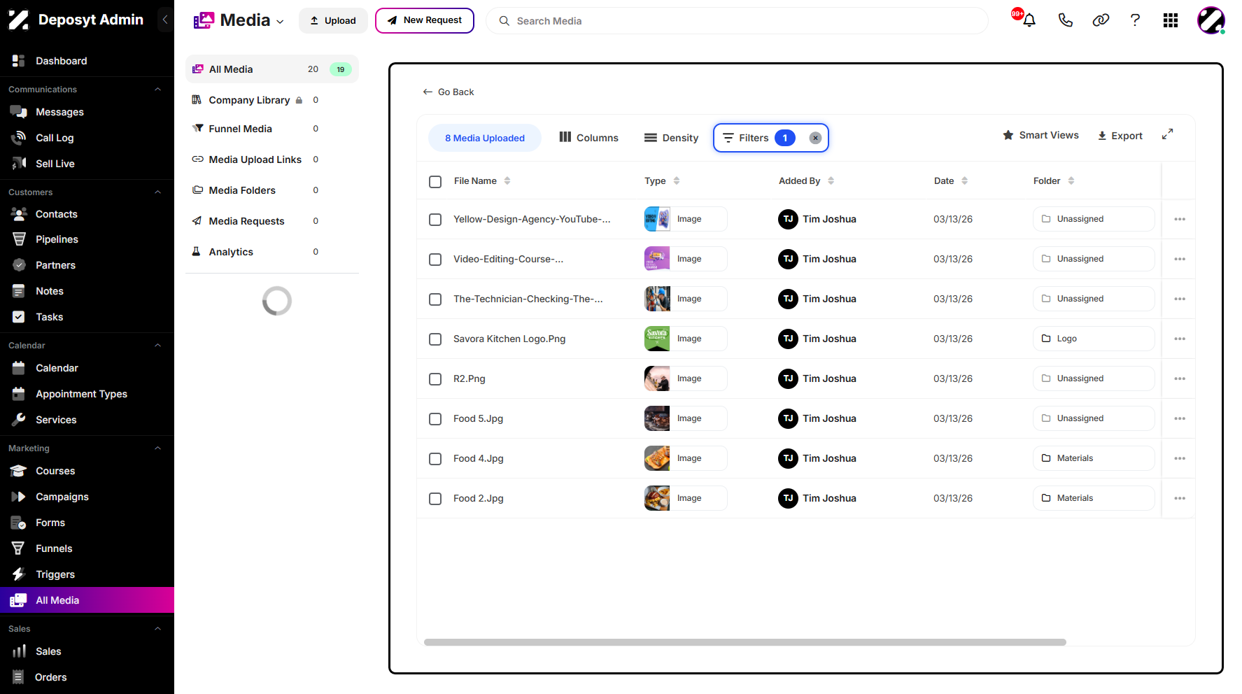 Step 9: You will see the media filtered based on the selected Smart View.