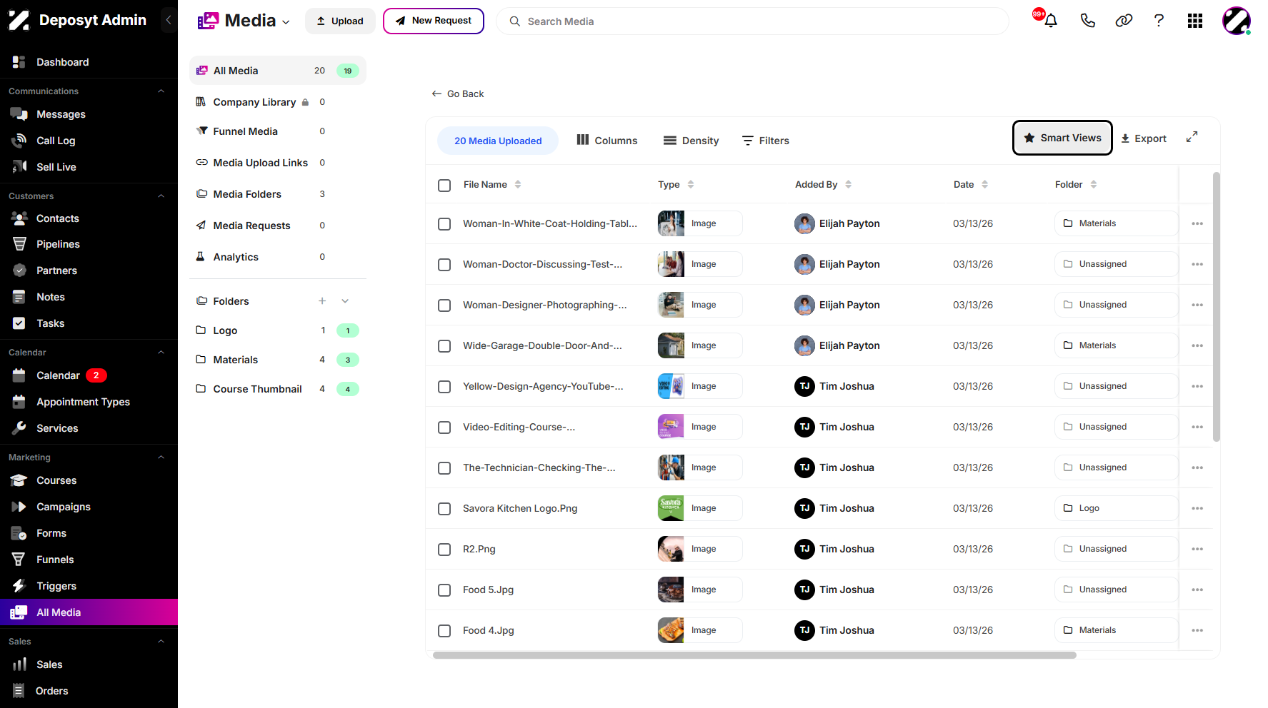 Step 5: Click on Smart Views to display all saved Smart Views.