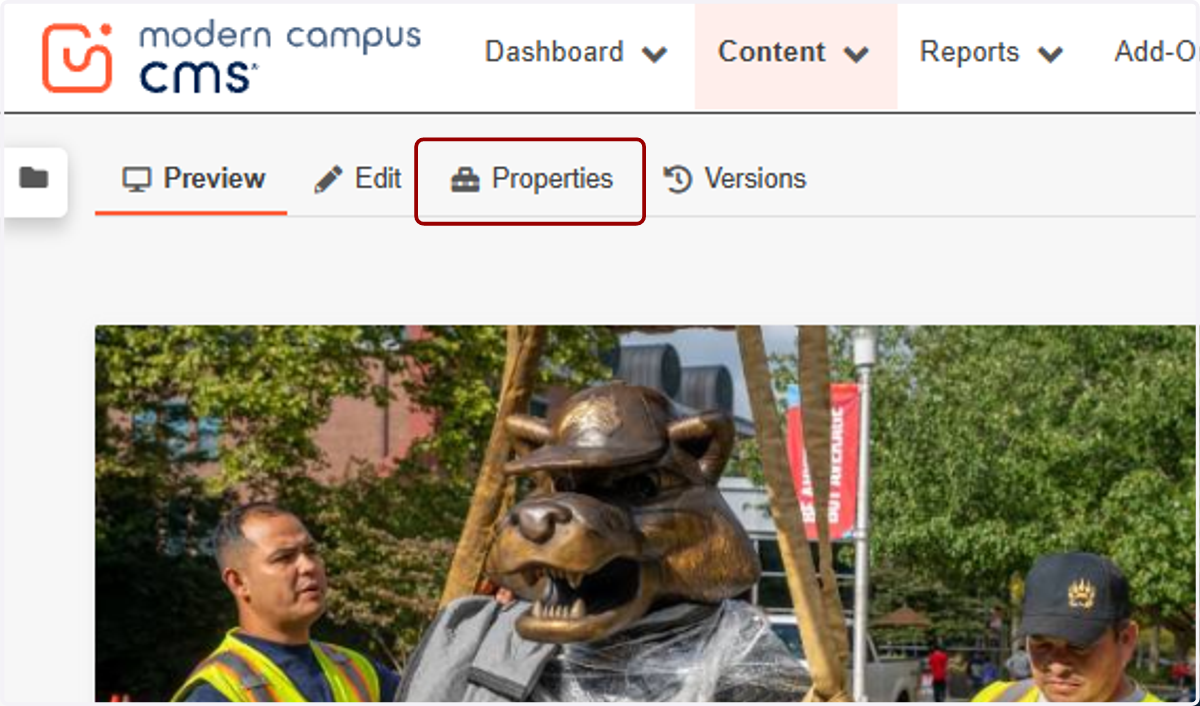 Click on Properties